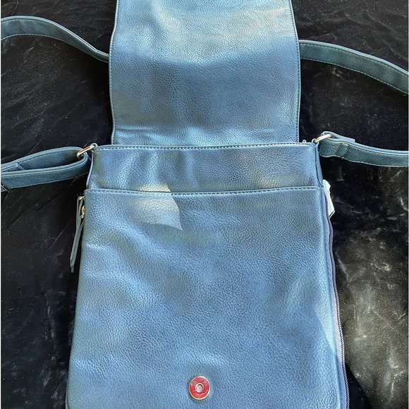 Blue leather crossbody bag - Picture 6 of 8